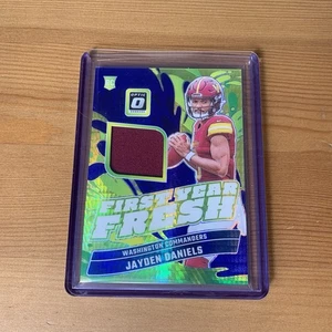 2024 Donruss Optic Jayden Daniels First Year Fresh Patch Blue Hyper RC #FYF-JDS - Picture 1 of 2