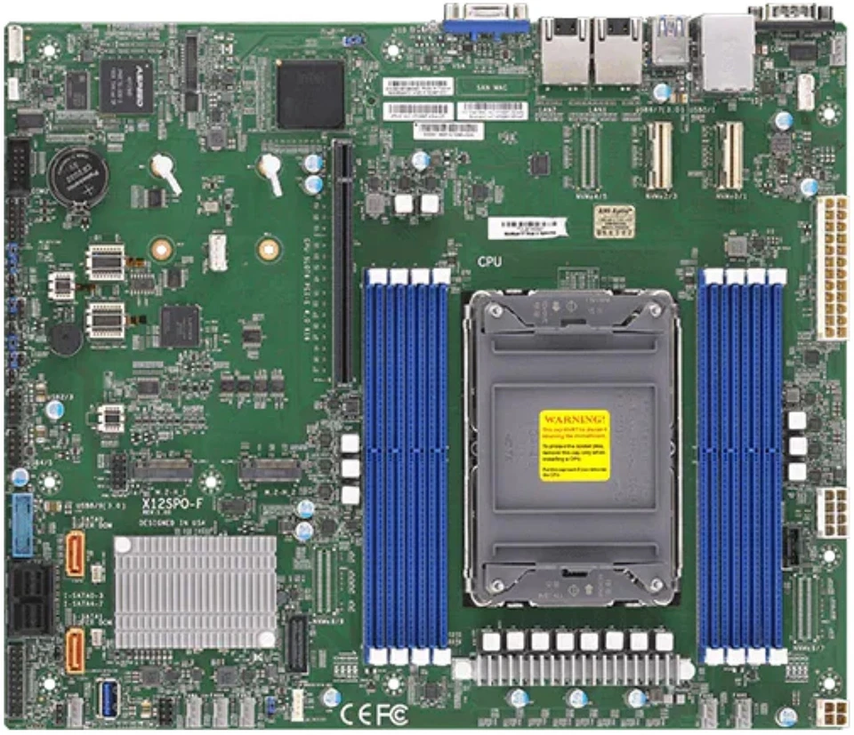 Placa madre de servidor SUPERMICRO (MBD-X12SPO-F) ATX/LGA-4189/M.2/PCIe 4.0/8x DIMM SUPERMICRO (MBD-X12SPO-F) Foto 1 de 2