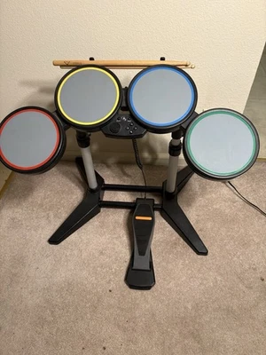 Rock Band Playstation Harmonix #822148 Wired Drum Guitar Hero working - Image 1 of 4