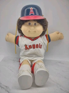 Vintage 1982 Cabbage Patch Bambola Bambini Ragazzo Angeli Baseball Uniforme Capelli e Occhi Marrone - Foto 1 di 14