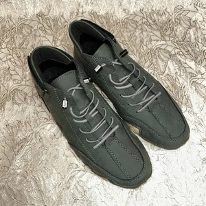 Stivali uomo pelle casual scarpe alte stivaletti moto verde scuro TG38 - Foto 1 di 7