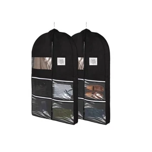 2 Pack Breathable Garment Storage Bags Dust Proof Covers for Clothes Suit - Picture 1 of 5