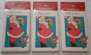 (3) Vintage Weihnachten Vergissmeinnicht Party Einladungen NEU NOS 24 Total Dash On Over - Bild 1 von 2