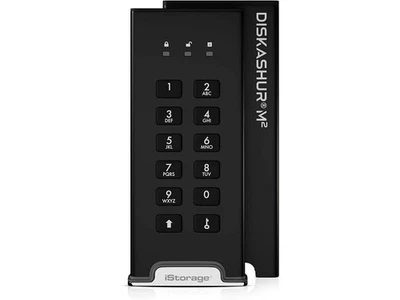 iStorage diskAshur M2 500GB - PIN authenticated, hardware encrypted USB 3.2 port - Image 1 of 4
