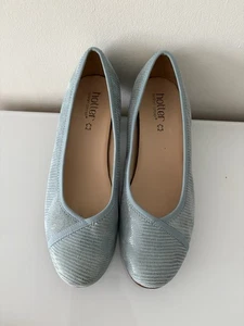 Hotter "Monica" Aqua Lizard Blue Textured Court Shoes - Size 6.5 EXF - VGC - Picture 1 of 8