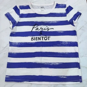 Maeve Anthropologie Paris Tee Striped Short Sleeve Casual Top Small EUC - Picture 1 of 4