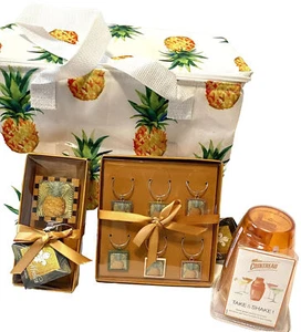 "Nuevo lote temático de piña 13x9x7"" bolsa refrigeradora cubierta de vino etiquetas de vidrio taza de viaje" - Imagen 1 de 9