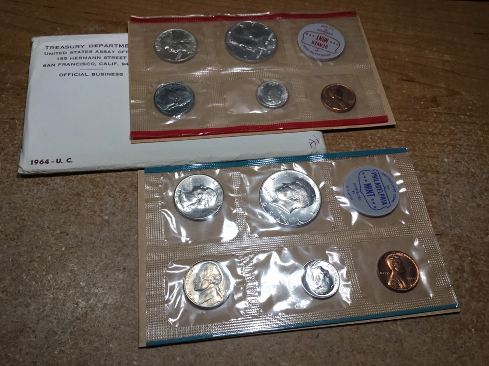1964 PD US Mint Uncirculated Silver Set with 10 Coins & OGP 031023 81dk - Image 1 of 3