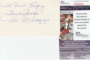 Autographed Dom DiMaggio index card JSA authenticated - Picture 1 of 1