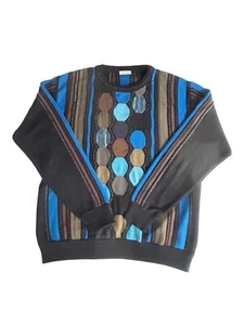 Men’s Vintage Balmain Sweater Jumper Pullover Sweatshirt Knit Cotton Abstract L - Picture 1 of 20