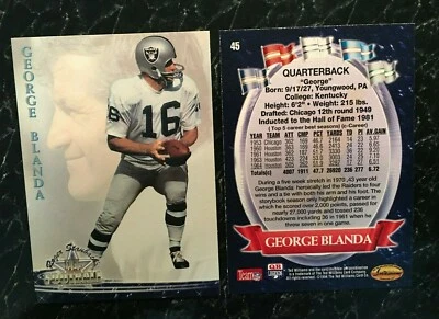 George Blanda1994 Ted Williams Football Card Oakland Raiders Card #45 - Image 1 of 2