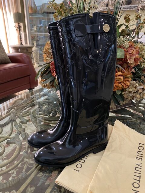 Louis Vuitton Monogram Rubber High Drops Rain Boots - Size 6 / 36