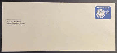 US UO73  Official Mail Stamped Envelope 20c 1983 Embossed Tagged Type 47 - Image 1 of 2