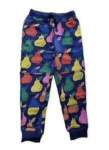 NWOT HANNA ANDERSSON SLIM  DOUBLE KNEE FRENCH TERRY COLORFUL PEARS Sz 6-7 - Picture 1 of 2