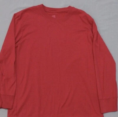 Hanes Basic Boy's Red Long Sleeve Shirt in Size 8 - Image 1 of 4