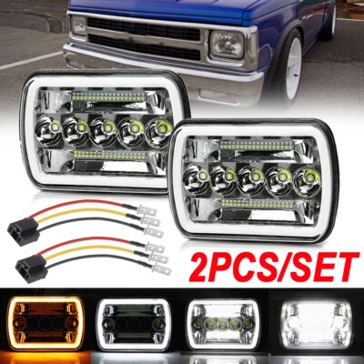 Par de faros LED Hi-Lo Halo DRL para camioneta de carga Chevy Express 1500 2500 3500 7x6 Foto 1 de 4
