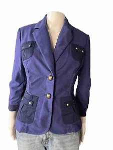Cabi Blueberry Resort Military Blazer 2 Button Jacket Style #900 Womens Sz 6 - Picture 1 of 9