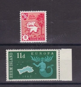 HERM ISLAND MNH MINT STAMPS 8d ORANGE & 11d GREEN EUROPA 1962 - Picture 1 of 1