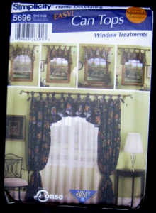 Patrón de decoración del hogar Simplicity - Tratamiento de ventanas para tapas de latas #5696 sin cortar 2003 - Imagen 1 de 8