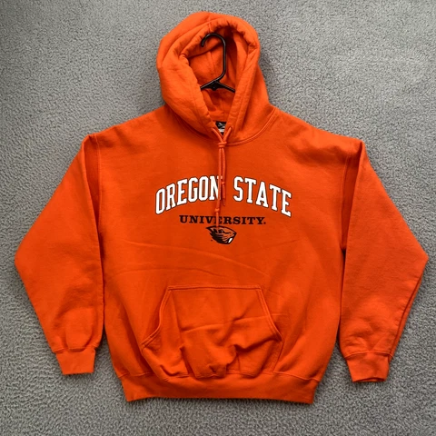 Oregon State Beavers Sweatshirt Adult Large Orange Hoodie Pullover Sweater Mens Cover