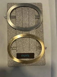 Precioso Nuevo Par de Cabello Nordstrom Tasha Grande Ovalado Oro y Plata Tono - Imagen 1 de 11