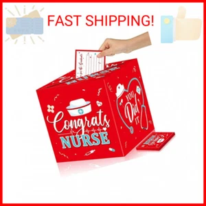 Funrous Nurse Graduation Card Box with 30 Pcs Advice Cards Congrats Grad Gift Ca - Picture 1 of 2