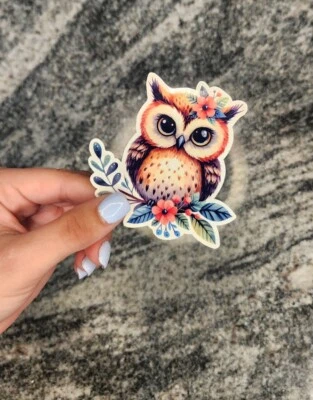 Owl, WATERPROOF VINYL STICKER for LAPTOPS, TUMBLERS, ETC Foto 1 de 3