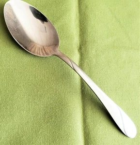 Cambridge Stainless Oval Soup Spoon Swirl Sand Pattern Frosted & Glossy        - Picture 1 of 3