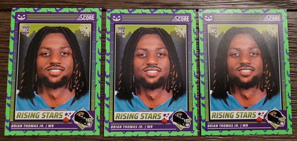 Brian Thomas Jr 2024 Score-A-Treat #7 Rookie RCx 3 Card Lot Jaguars - Image 1 of 2