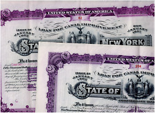 Lot 6 État de New York, années 1900-10, 10 000 $ + 50 000 prêt pour canal... violet, VF