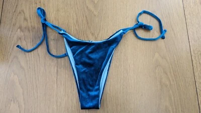 Parte inferior de bikini Berlook azul de terciopelo talla S Foto 1 de 3