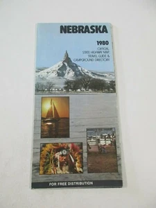 Vintage 1980 Nebraska State Highway Guide Travel Road Map-B31 - Picture 1 of 12