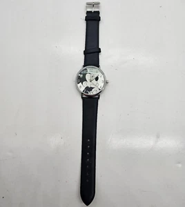 Vintage Mickey Mouse Black and white Watch Black Band "Needs new battery" - Picture 1 of 9