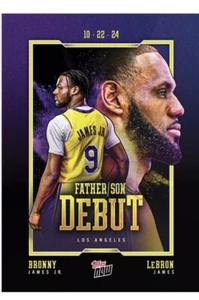 2024-25 Topps Now Father Son Debut #1 LeBron James & Bronny in stock / free ship - Picture 1 of 1