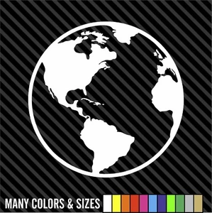 EARTH GLOBE Decal Sticker, Planet Earth, Star, Sun, Vinyl, Window, Wall, Car - Picture 1 of 13
