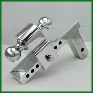 Receptor flash de aluminio cromado enganche montaje de bola doble 2"" y 2-5/16 bolas de 10"" caída - Imagen 1 de 3