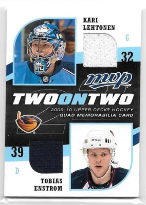 2009-10 Upper Deck MVP Two on Two Jerseys #J-PLWE Pitkanen Ward Lehtonen Enstrom - Image 1 of 2