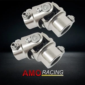 2Pcs 13/16" 36 Spline X 3/4" DD Chrome Steering Universal Joint Steering Box GM - Picture 1 of 5