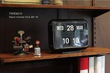 TWEMCO QD-35 Black Digital Flip Clock Calendar Nostalgic Retro NEW