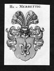 1820 - Merrettig Wappen Adel coat of arms heraldry Heraldik Kupferstich