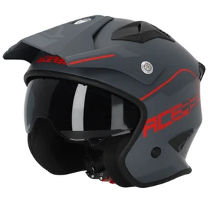CASCO JET ARIA 22-05 GREY RED ACERBIS ENDURO OFF ROAD MOTARD CROSS TAGLIA XXL - Imagen 1 de 9
