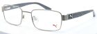 PUMA PU00250 003 Silver Mens Rectangular Full Rim Eyeglasses Frame 54-20-140