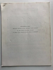 Environmental Report Vntg 1971 Original Paper Copy Whatcom County WA Waste Water - Picture 1 of 5