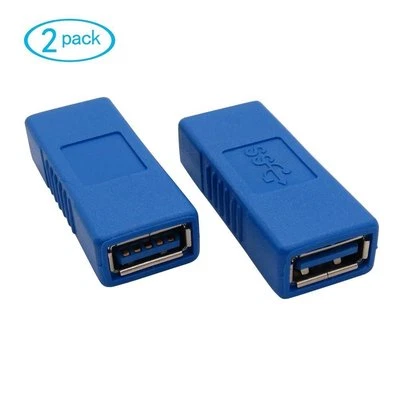 2 Pack USB 3.0 Type A Female to Female Adapter Coupler Gender Changer Connector - Image 1 of 2