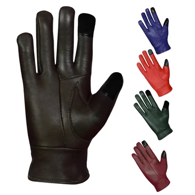 Ladies Woman's Leather Touch Winter Warm Fleece Lined Gloves Thermal Party New - Image 1 of 2