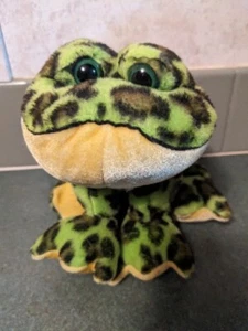 Ganz Webkinz  Plush Frog  BullFrog Green Black Spots Stuffed Animal No Code 10in - Picture 1 of 8