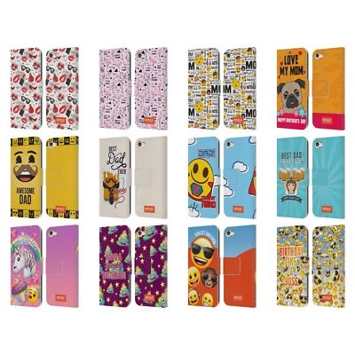 OFFICIAL emoji® CELEBRATION CASES LEATHER BOOK CASE FOR APPLE iPOD TOUCH MP3 - Image 1 of 4