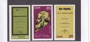 DDR MNH ** 1365-7 SC 1004-6a Karl Marx 150th birthday singles from strip - Picture 1 of 1