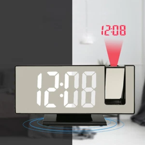 LED Digital Projection Alarm Clock Temperature Date Snooze Ceiling Projector UK - Picture 1 of 23