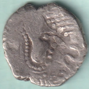 ANCIENT INDIA 3/4 CENTURY INDO SASSANIAN SILVER DRACHMA RARE COIN - Picture 1 of 2